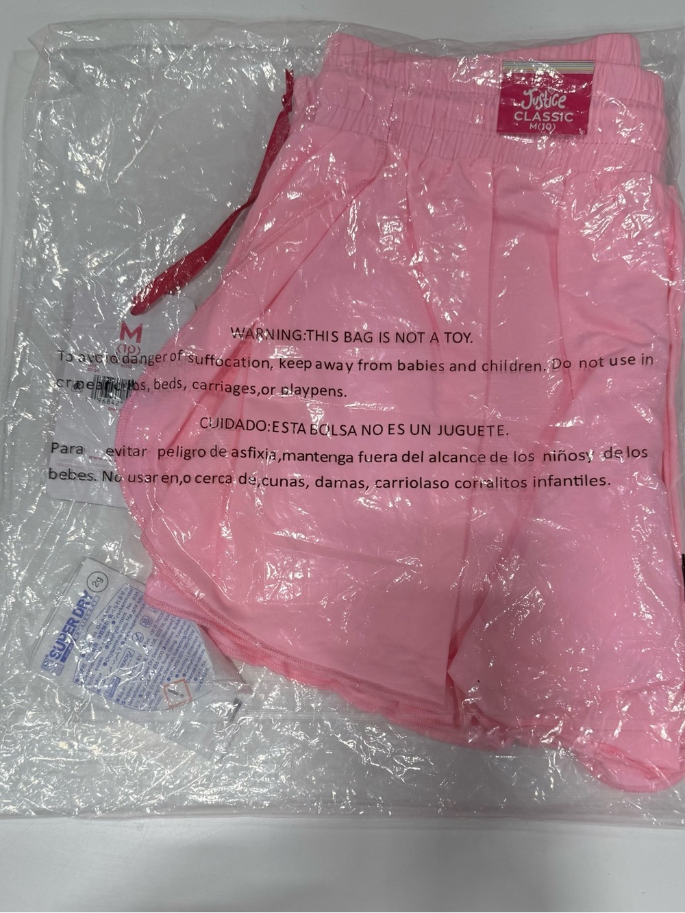 Justice Rose/Pink Girls' Active Shorts with Drawstring - Picture 5 of 6